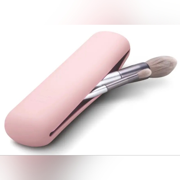 Unbranded Handbags - Sleek Silicone Travel Makeup Brush Holder Portable Waterproof Case Pink New